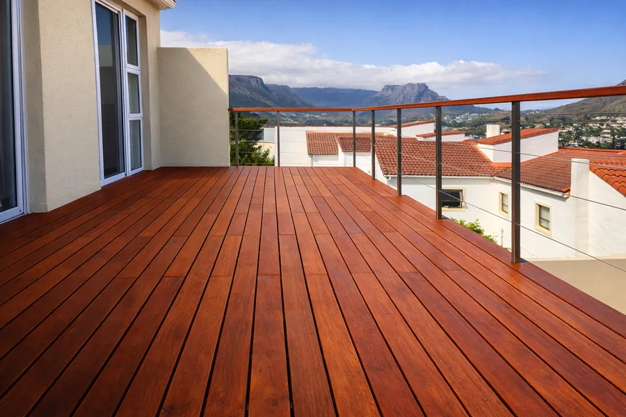 New hardwood balcony deck and waterproofing on a renovated property in Hout Bay