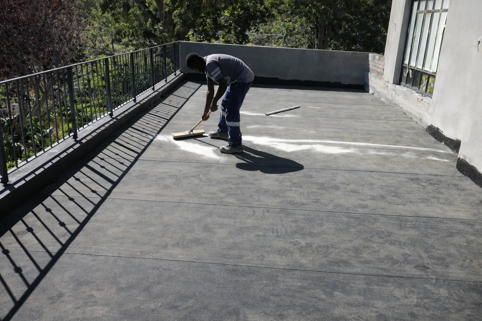 Sealing the deck near the parapet and gutter line in Constantia