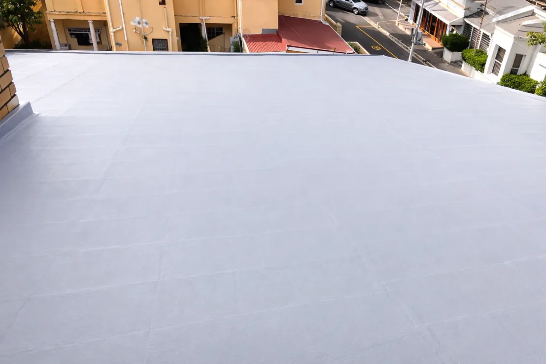 Completed waterproofed fibre-cement roof at Seal Air in Rondebosch